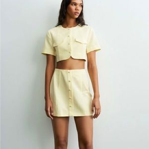 Zara linen blend mini skirt